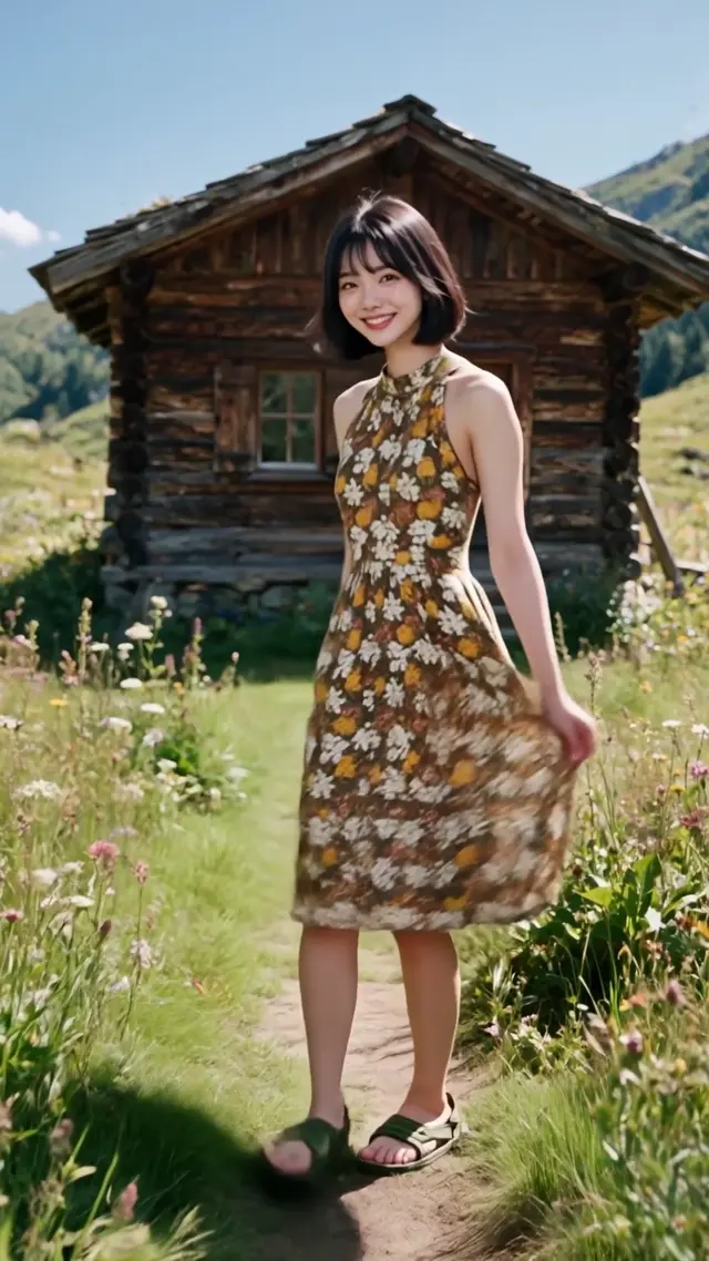 Alpine Portrait — Photoreal portrait, mountain cabin