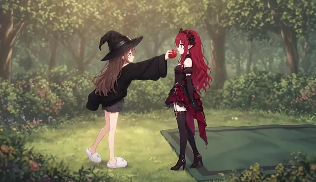 The Apple — Anime fantasy, two-character scene